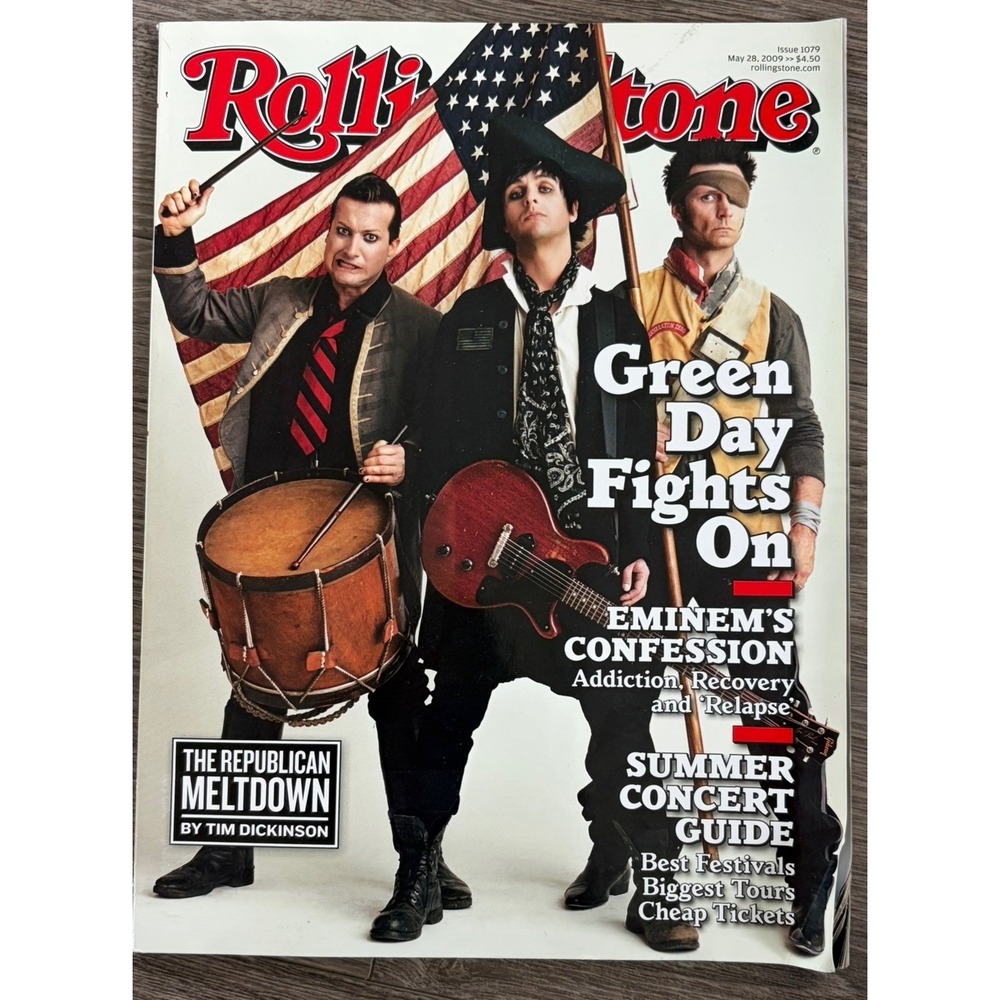 Y2k Vintage Rolling Stone Magazine Green Day 1079 2009 Punk Rock Music Art Mag